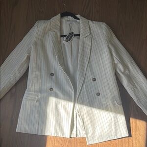 Express Cream Double-Breasted Blazer